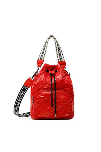 Desigual Fabric Hand Bag, Bolsa De Mano Mujer, Rojo, Talla Ãšnica