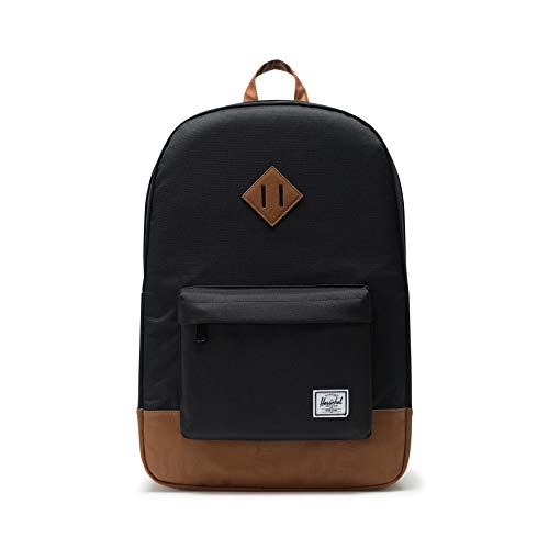 Herschel Heritage Backpack Review Retreat Classics Rucksack Unisex, Black/Tan Synthetic Leather Backpack, Einheitsgröße, 10007-00055-OS