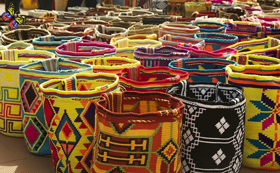Bolsos Mochilas Sostenibles Wayuu de Colombia