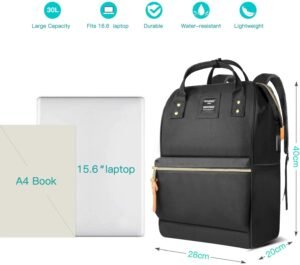 Hethrone - Mochila para computadora portátil de 15.6 pulgadas con estilo antirrobo, informal, mochila para viaje o escolar repelente al agua detalles