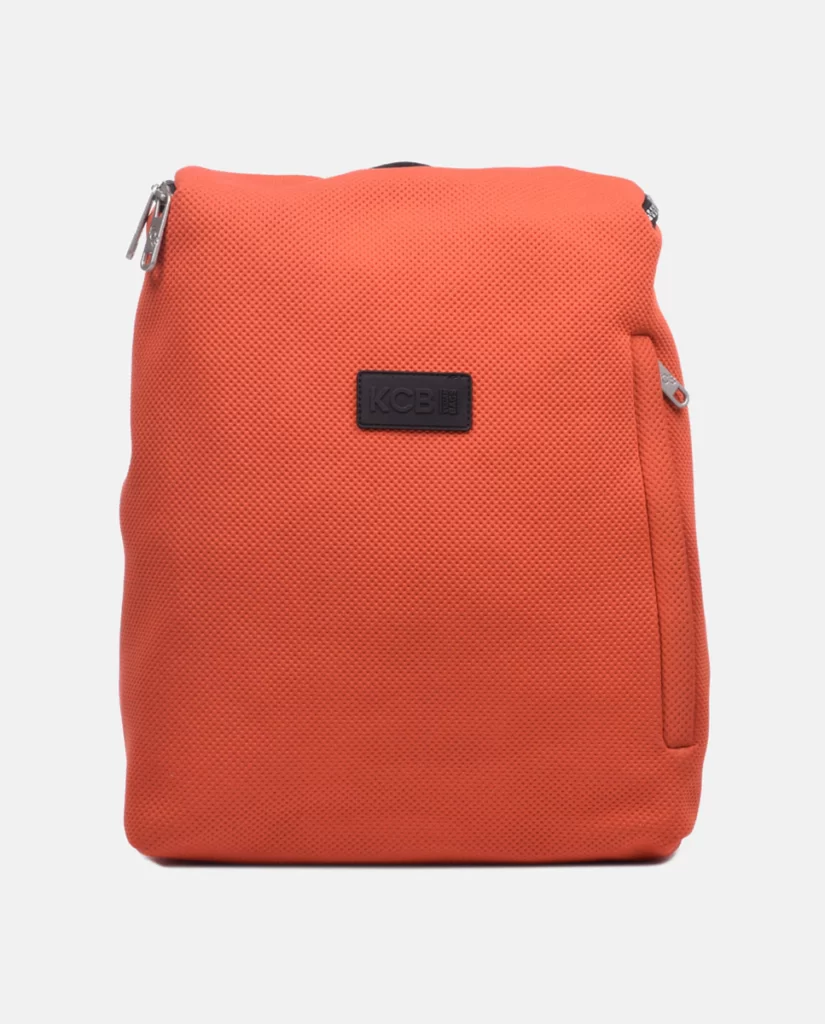 Mochilas con Cremallera Trasera Mochila grande de neopreno en naranja con apertura antirrobo KCB