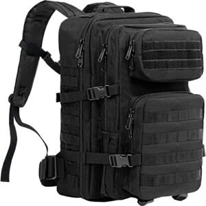 Procase Mochila Táctica Militar 40 L Mochila de Asalto MOLLE de Gran Capacidad Bolsa de Emergencia de 3 Días para Caza, Senderismo y Actividades al Aire Libre - Negro